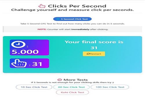 5 Second CPS Test - ClicksPerSecond